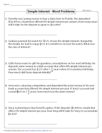 Simple Interest Worksheets
