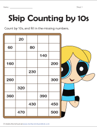 Skip Counting by 10s | Partially Filled Charts