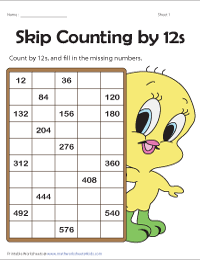 Skip Counting by 12s | Partially Filled Charts