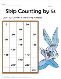 Skip Counting by 5s: Partially Filled Charts