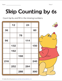 Skip Counting by 6s Worksheets