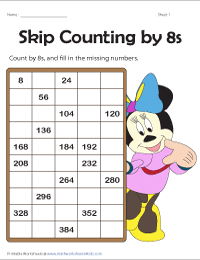 Skip Counting by 8s | Partially Filled Charts