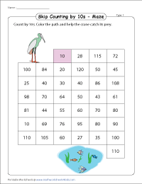 Skip Counting by 10s | Mazes