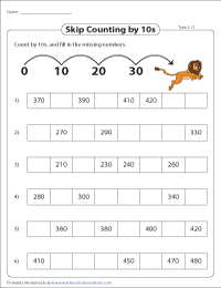 counting in 10s problem solving year 2