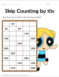 Skip Counting by 10s | Partially Filled