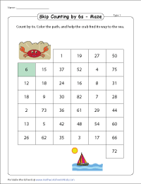 Skip Counting by 6s | Mazes