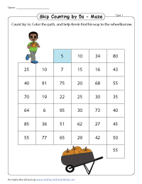 Skip Counting by 5s - Mazes