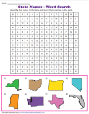 State Maps | Word Search