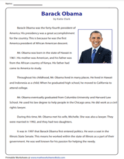 Barack Obama | Reading Comprehension