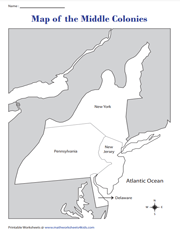 Map of Middle Colonies