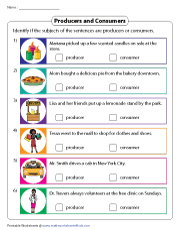 Identifying Producers and Consumers | Sentences