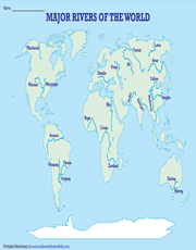Map of World's Major Rivers