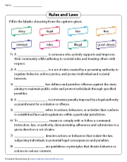 Completing Sentences on Rules and Laws