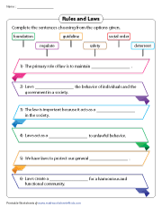 Rules and Laws | Fill in the Blanks