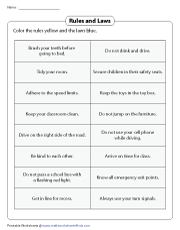 Sorting Rules and Laws | Coloring