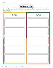 Sorting Rules and Laws | Cut and Glue