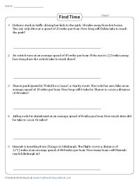 Speed, Distance, and Time Worksheets