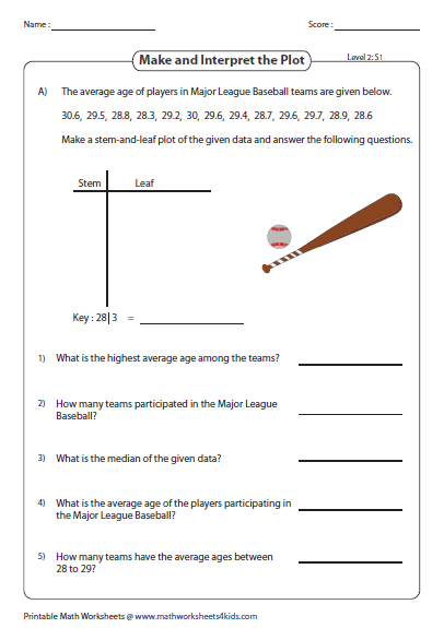 Stem And Leaf Plot Worksheets Stem And Leaf Plot Worksheets