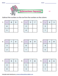 Subtraction Squares | 2x2