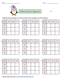 Subtraction Squares | 3x3