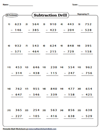 3-Digit Regrouping | 25 Problems
