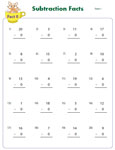 Single Number Subtraction Facts: Column