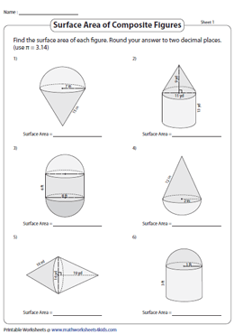 Surface Area of Composite Figures | Cones, Cylinders, and Hemispheres