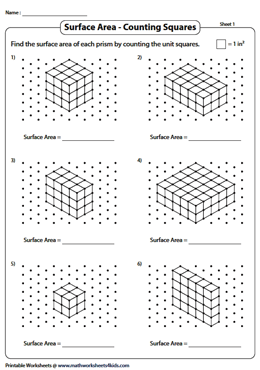 Surface Area by Counting Squares | Isometric Dot Paper