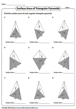 Surface Area of Triangular Pyramids