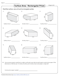 Surface Area of Rectangular Prisms | Sides - Integers (Moderate)