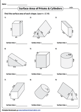 Surface Area - Prisms and Cylinders