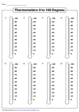 Printable Thermometer Template | 0° to 100° | 8-in-1