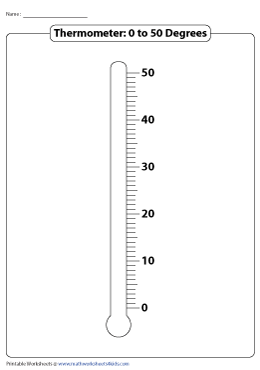 Blank Thermometer | 0° to 50° | Single