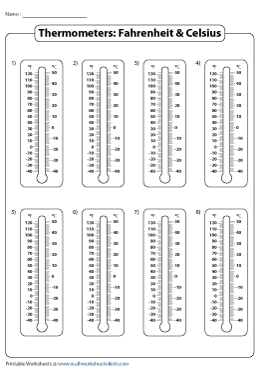 8-in-1 Thermometer Templates with Two Scales