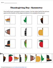 Thanksgiving Day | Symmetry Worksheet