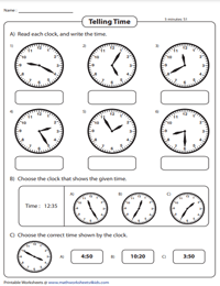 Telling Time | Increment of 5 Minutes