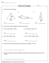 Area of Triangles | Fractions