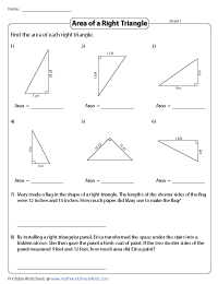Area of Right Triangles