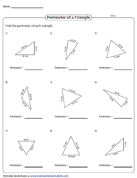Perimeter of a Triangle | Decimals – Type 1