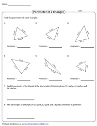 Perimeter of a Triangle | Decimals – Type 2
