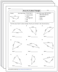 Area of a Scalene Triangle Worksheets