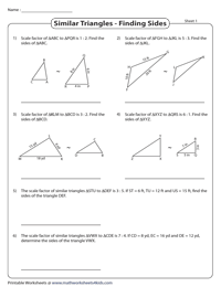 Find the Sides of the Triangles using the Scale Factor