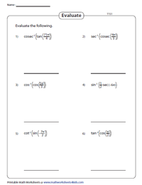 Evaluate Inverse and Composition of Trigonometric Functions