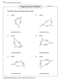 Primary Trigonometric Ratios Using Lengths | Metric