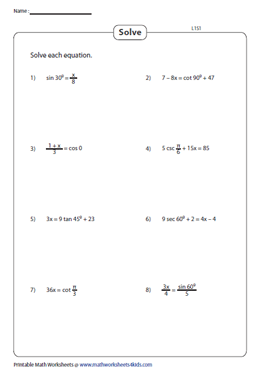Solving Equations - Level 1