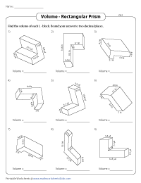 Volume of Compound Shapes Worksheets
