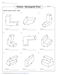 Volume of Compound Shapes Worksheets