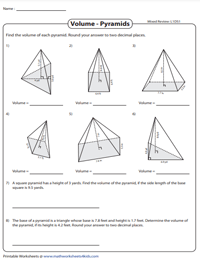 Volume of Pyramids | Level 1 - Decimals
