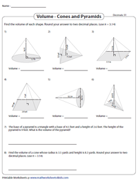Volume of Cones and Pyramids | Decimals