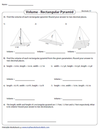 Volume of Rectangular Pyramids | Decimals